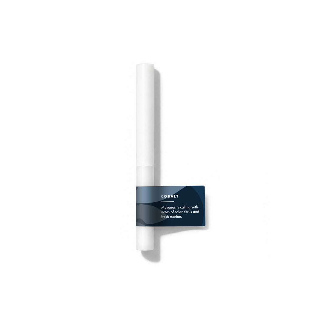 Cobalt Fragrance Sample Stick - Mykonos is calling with notes of solar citrus and fresh marine.