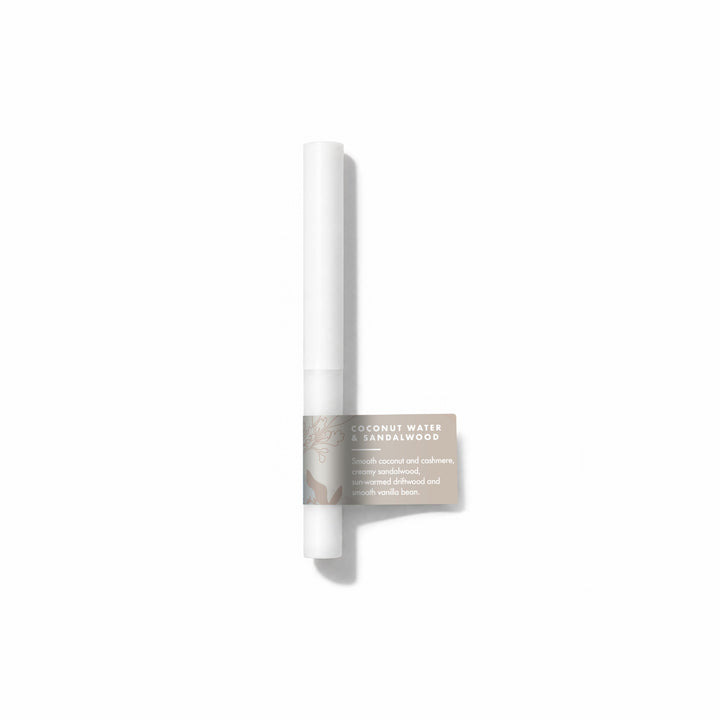 Coconut Water And Sandalwood Fragrance Sample Stick - Smooth coconut and cashmere, creamy sandalwood, sun-warmed driftwood and smooth vanilla bean.